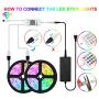 Smart RGB LED Strip Lights-32.8ft, Sensitive Built-in Mic,SMD 5050 Color Changing LEDs-App Control,Music Sync-40 Keys IR Remote Controller,DC 12V5A Power Supply.DIY TV,Bedroom, Party