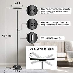 Lifeholder Floor Lamp,Smart WiFi Dimmable Floor Lamp with Touch&APP&Voice Control,LED Floor Lamp Compatible with Alexa Echo&Google Home,RGBW Standing Lamps for Bedroom,Living Room,Office