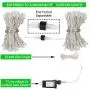 Qunlight Star 304 LED 9.8ftx9.8ft 30V 8 Modes with Memory Window Curtain String Lights Wedding Party Home Garden Bedroom Outdoor Indoor Wall Decorations(Cool White)