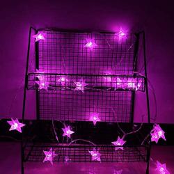 Darknessbreak Pink Fairy Star String Lights, Battery Operated 25ft 50leds Pink String Lights for Girl Bedroom Decorations,Kids Tent,Camping Awning,Indoor Party,Christmas Tree.