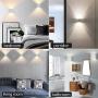 LPINYE 12W LED Up and Down Wall Lamp  Aluminum Outdoor Wall Light IP65 Waterproof Modern Lighting Nordic Style Indoor Wall Lamp Warm Light, Living Room, Porch, Courtyard, Restaurant (White)