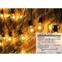 Yuusei Outdoor String Lights, 100Ft G40 Patio Lights with 55 5W Clear Bulbs (5 Spare), IP44 Waterproof Backyard Globe String Light with E12 Socket Base, for Balcony Porch Deck, UL Listed