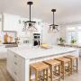 Henveton Farmhouse Pendant Light,1 Light Kitchen Island Lighting Fixtures,Metal Vintage Farmhouse Chandeliers Industrial Ceiling Hanging Linear Fixture for Dining Room, Living Room and Entryway…