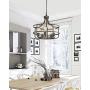 Zeyu 5-Light Industrial Round Chandelier, 20 Inch Farmhouse Kitchen Pendant Light for Dining Room, Oil Rubbed Bronze Finish, 9808-5P-R ORB