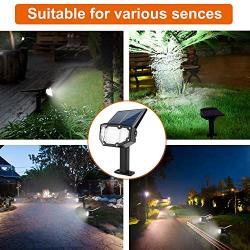 Solar Spotlight Outdoor Landscape Light 19 LED Waterproof with Adjustable Solar Panel and Adjustable Head Bright White Light 2-in-1 Powered Wall Light for Yard Walkway Driveway Garden 4 Pack