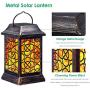 TomCare Solar Lights Metal Solar Lantern Flickering Flame Outdoor Hanging Lanterns Lighting Heavy Duty Waterproof Solar Powered LED Flame Umbrella Lights for Garden Patio Pathway Deck Yard, 2 Pack
