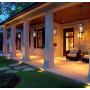 MOTINI Outdoor Pendant Light Fixture for Porch, 1-Light Exterior Hanging Lantern in Black and Wood Finish with Clear Ribbed Glass, Bulb Included