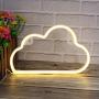 Warm White Cloud Neon Sign for Home Decoration Night neon Light for Wall Decoration Battery/USB Plug LED Neon Light for Living Room Christmas Party