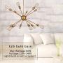 YHYSTL Modern Sputnik Chandelier Vintage Brushed Brass Ceiling Light Fixture Industrial Pendant Lighting for Dining Room Kitchen Living Room Bedroom Brass 12 Lights