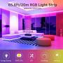 Olafus 65.6ft LED Strip Lights, Music Synch RGB Light Strips with 44 Keys Remote, Dimmable Color Changing Light Strips Voice Control, 24V 20m Colored Strip Light for Bedroom, Living Room, Party