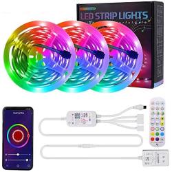 Smart WiFi LED Strip Lights,RGB Light Works with Alexa,Google Home Brighter 5050 LEDs,16 Million Colors, App Controlled Music Light Strip Color Changing led Strip Lights for Bedroom,Kitchen,TV, Party