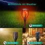 Nekteck Outdoor Torch Light with Star Design (4 Pack-96 LED), Flickering Dancing Flames, Waterproof Solar Flame Lights Decoration for Yard Pool Patio Garden Pathway Walkway