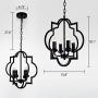 Riomasee Foyer Lantern Chandelier 4-Light Black Chandelier Rustic Farmhouse Light Fixtures for Dining Room,Living Room,Entryway,Hallway,Kitchen Lighting