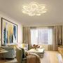 LAKIQ Modern Dimmable LED Flush Mount Ceiling Light Fixture Flower-Shaped Acrylic LED Close to Ceiling Chandelier Lighting with Remote for Living Room Bedroom Dining Room(5 Lights, Stepless Dimming)