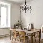 Ganeed French Country Chandeliers,5 Lights Black Crystal Candle Chandelier,Industrial Vintage Pendant Light Fixture Hanging Light for Island Kitchen Dining Room Farmhouse
