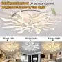 Modern Ceiling Lamps,39.4inch 105W 12 LED Ceiling Light Fixture with Remote Control,Contemporary Peafowl Shape Dimmable LED Lights for Living Room Bedroom Dining Room Kitchen Ceiling