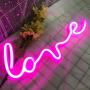 iceagle Love Neon Signs for Wall Decor,USB or Battery Decor Light,Neon Light for Bedroom,LED Neon Decorative Lights for Christmas,Party,Girls Living Room(Pink)