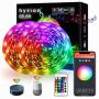 WiFi Smart Led Strip Lights 65.6ft, 2 Rolls of 32.8ft Compatible with Alexa, hyrion RGB Led Light Strips, 16 Million Colors App Controlled Sync to Music Led Lights for Bedroom