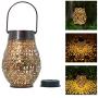 Shengming Daisy Design Super Big & Bright Lantern Hanging Garden Outdoor Solar Lights Metal Waterproof LED Table Lamp Decorative (Oval Shape) l