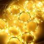 ZHEWEN Curtain Lights 304 LED 9.8 x 9.8Ft Warm White Fairy Lights with 8 Modes and Remote USB Powered String Light Plug in for Wall Decoration and Girls Bedroom Children Indoor Outdoor Christmas Party