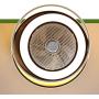 HarBin-Star 23Inch Ceiling Fan with Lights, Modern Double Circle Invisible LED Fan Chandelier Semi Flush Mount Tricolor Dimming with Remote Control