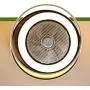 HarBin-Star 23Inch Ceiling Fan with Lights, Modern Double Circle Invisible LED Fan Chandelier Semi Flush Mount Tricolor Dimming with Remote Control