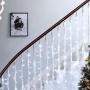 6.6FT X 6.6FT Christmas Curtain Lights Battery Operated Window Backdrop Light Curtain Fairy Light for Room, Sound Activated Music Sync Light Waterproof (White)