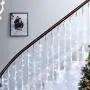 6.6FT X 6.6FT Christmas Curtain Lights Battery Operated Window Backdrop Light Curtain Fairy Light for Room, Sound Activated Music Sync Light Waterproof (White)