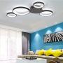 LightInTheBox Dimmable with Remote Control LED 4 Ring Ceiling Lighting Fixture Flush Mount Circular Round Chandeliers Lamp for Dining Room, Bedroom 4900LM 3000-6000K (Dimmable with Remote Control)