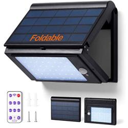 Solar Lights Outdoor, IP65 Waterproof Solar Motion Lights with 6 Mode, Solar Lights Foldable with 48 LED Super Bright Lights, Motion Sensor Security Lights for Camping Garden Patio Yard