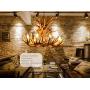Chandelier, XINDAR Resin Antler Candle Chandeliers Rustic Deer Horn Pendant Light 9 Lights 9 Head Farmhouse Vintage Hanging Ceiling Lamp Large