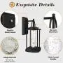 Dusk to Dawn Outdoor Wall Light, Waterproof Outdoor Wall Sconce with Crystal Bubble Glass, Outdoor Porch Lights for House/Garage/Garden, 10W, 3000K Warm White