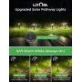 LITOM Solar Pathway Lights Outdoor, 3 Lighting Modes Wireless Solar LED Landscape Lights, IP65 Waterproof Solar Powered Garden Lights for Ground Lawn Patio Yard Driveway Deck Walkway 4 Pack Warm White