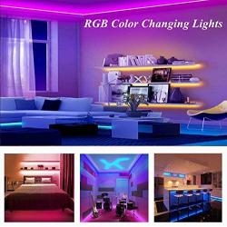 LED Strip Lights, Lewentech 9.8ft RGB Color Changing Light Strip Kit with Remote and Control Box for Room,Bedroom, TV, Cupboard Decoration, Bright 2835 LEDs, Cutting Design, Easy Installation