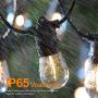 48FT Solar String Lights Outdoor - Shatterproof Vintage Edison Bulbs & 4 Light Mode Weatherproof Strand -LED String Lights Solar Patio Lights for Backyard Patio Porch Café