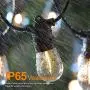 48FT Solar String Lights Outdoor - Shatterproof Vintage Edison Bulbs & 4 Light Mode Weatherproof Strand -LED String Lights Solar Patio Lights for Backyard Patio Porch Café
