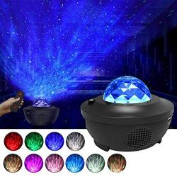 Laser Star Projector,LED Night Light Projector with Nebula Cloud,3 in 1 Sky Ocean Wave Projection with Bluetooth Speaker Voice Control for Christmas Party Home Theatre Baby Kids Bedroom