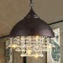 Industrial Metal Pendant Light Chandelier Crystal Pendant Lights Vintage Hanging Ceiling Light Fixture Classic Retro Chandelier Hanging Light for Dining Living Rooms Kitchen