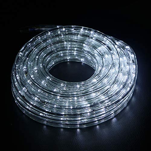 Ainfox LED Rope Light, 50Ft Indoor Outdoor Decorative Lighting LED Strip Light Kit(Cool White)