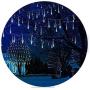 Meteor Lights, Hitopin 30cm 8 Tubes 192 LED Falling Rain Lights Outdoor, with a Transformer, Christmas Meteor Shower Lights, Snowfall Fairy Lights, for Party Wedding Christmas Tree Decoration (White)