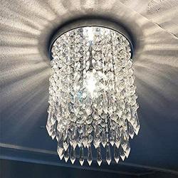 TICOZE Chandelier Ceiling Light Fixture Mini Flush Mount Modern Lighting Beads Shade for Dining Room, Bedroom, Closet, Entryway, Foyer, Hallway, H11.02x W8.66, E12 Bulb Included