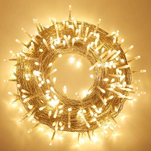 Extra-Long 180FT 500 LED Christmas String Lights Indoor/Outdoor, Waterproof Warm White Christmas Lights, 8 Modes Led String Lights Decorative for Wedding Party Patio Garden Christmas Tree