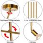 JHLBYL Sputnik Chandeliers 5-Light Modern Pendant Lighting Semi Flush Mount Ceiling Light Vintage Ceiling Light Fixture for Bedroom Living Room Dining Room Foyers, Gold