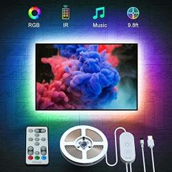 Govee TV Backlight 9.8ft RGB Strip Light, Non-Waterproof TV Bias Lighting Kit with Remote Controller,Monitor Lighting Kit for HDTV Desktop PC,USB Powered