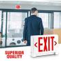 LED emergency light exit sign with battery backup light bulb, Pack of 2, Exit Sign Combo, Indoor Hallway or Room Safety for Residential, Commercial or Industrial Use, rechargeable emergency led bulb