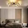 Sputnik 8-Light Flush Mount Ceiling Light, Matte Black Finish, Modern Industrial Lighting Fixture for Dining Room Living Room Bedroom Kitchen