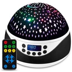 Shayson Star Night Light Projector, Remote Control Projector Night Light for Kids Bedrooms, 8 Colors Changing Options Projector, 360 Degree Rotating Baby Night Light with Timer & Music