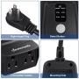 DEWENWILS ODT12B Outdoor Light Sensor Timer, Waterproof Plug in Dusk to Dawn Outlet Timer Switch, 100 ft Remote Control, 2 Grounded Electrical Outlets for Christmas Holiday Light 1/2HP UL Listed