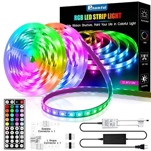 Led Strip Lights 32.8 Feet,ehomful Color Changing 44 Keys Remote Control Led Lights for Bedroom,Room,Kitchen and Party Decorations
