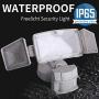 Freelicht 40W LED Flood Light, Motion Sensor Light Outdoor, 3 Adjustable Heads 3500 Lumens 5000K Daylight White IP65 Waterproof, White Exterior Security Lights for Garage, Porch, Driveway